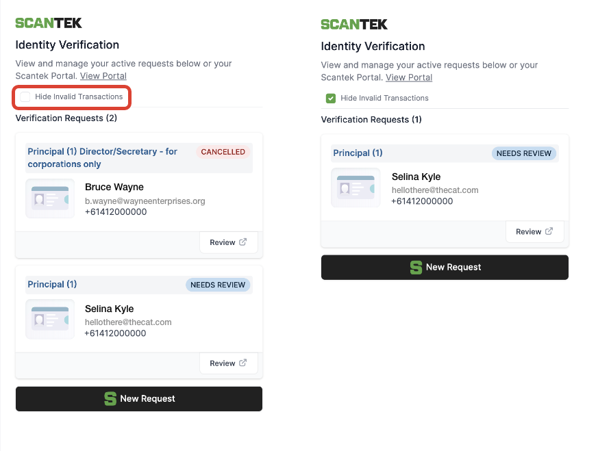 Scantek valid transactions process - stage 1