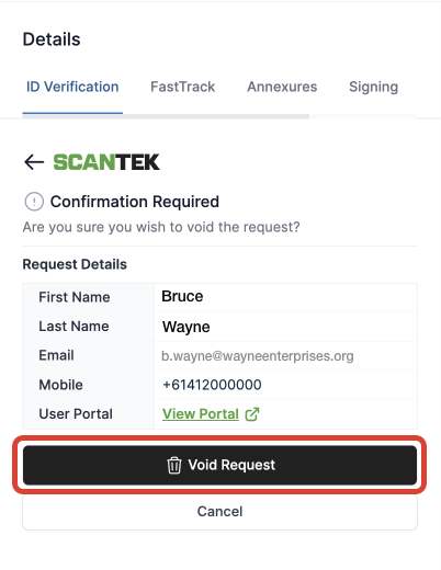 Scantek void process - stage 2