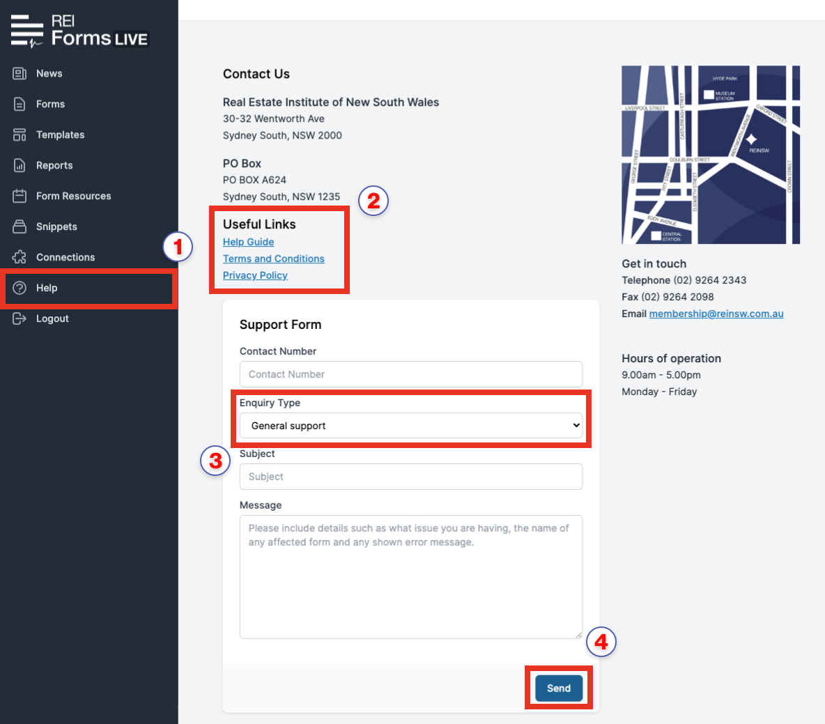 Contact Forms Live via Support